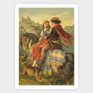 Vintage Fairy Tales,  Little Brother and Little Sister by Carl Offterdinger Sticker